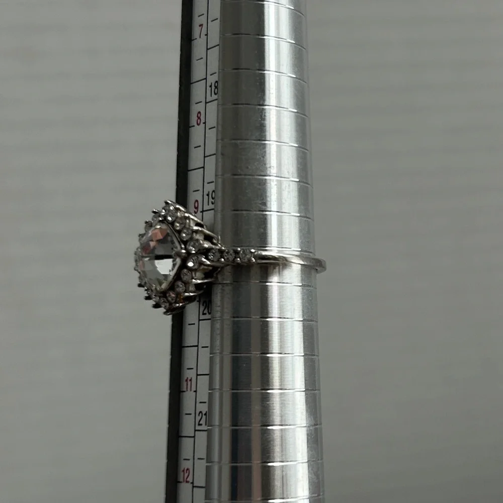 Brighton Demantur Ring Clear Crystals Silver Plated Size 9.5 & Cloth Bag - Picture 7 of 11